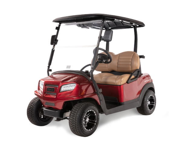 Onward 2 passenger golf cart with custom wheels and seats
